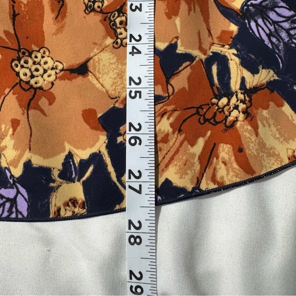 Babaton Floral Print Sleeveless Blouse Size Small Orange Purple - Picture 9 of 11